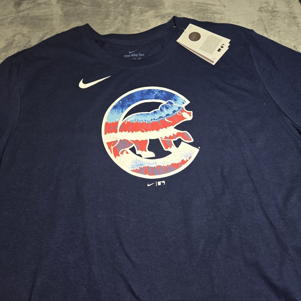 Chicago Cubs Nike Americana T Shirt Mens 2XL Navy MLB Baseball Tee New With Tags